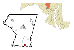 Carroll County Maryland Incorporated and Unincorporated areas Sykesville Highlighted
